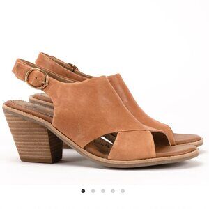 SOFFT Shoes Womens Leather 3" Heel Open-Toe Slingback - Size 8